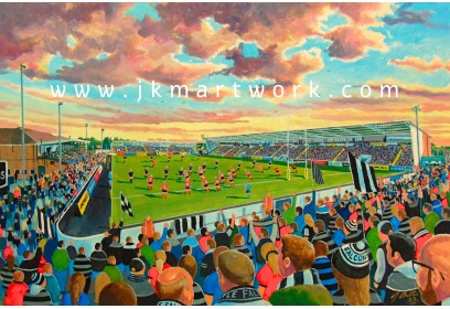 Kingston Park Stadium Fine Art Print - Newcastle Red Bulls Rugby Union